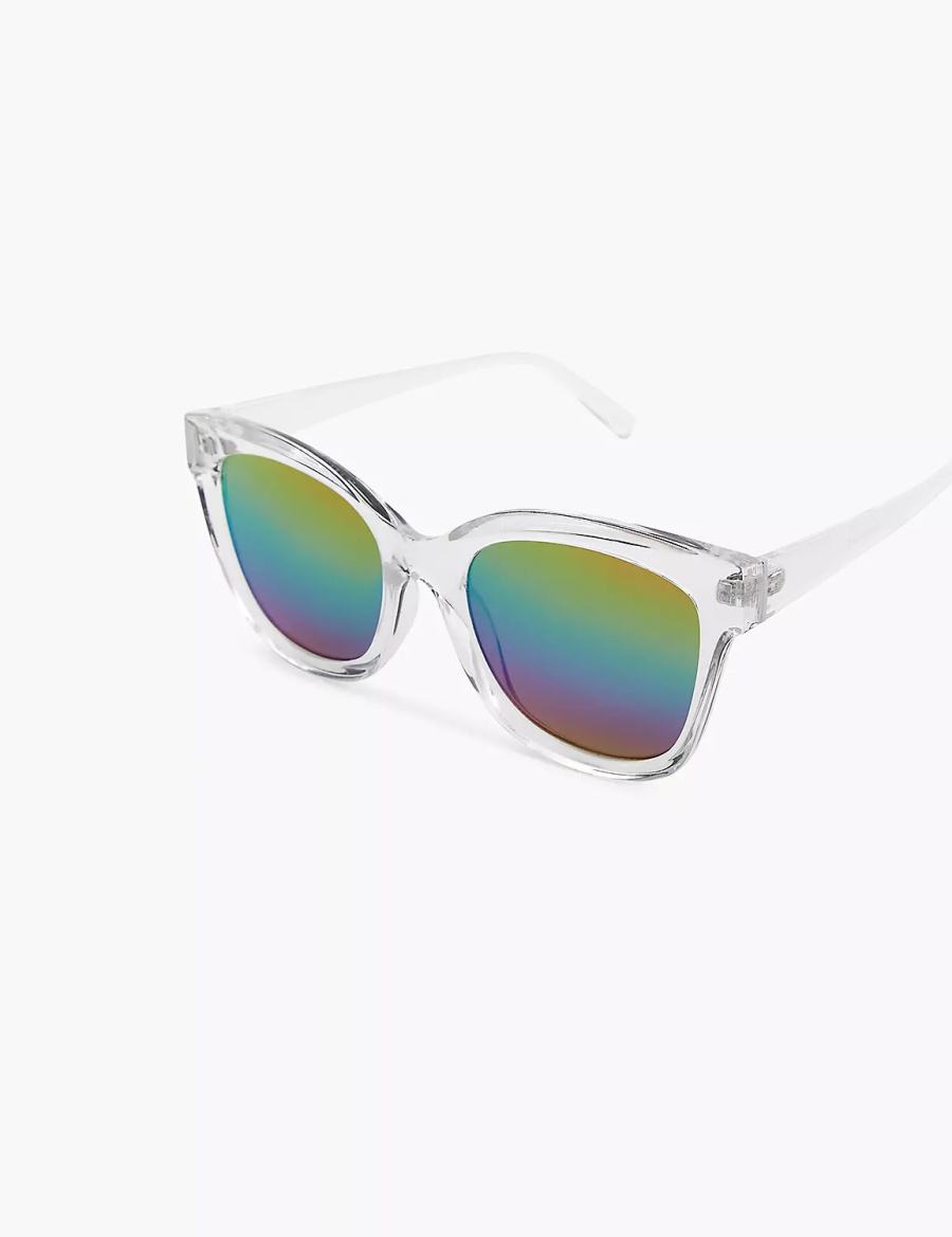 Γυαλια Ηλιου γυναικεια Lane Bryant Pride Rainbow Mirrored Lens Cateye ασπρα Πολύχρωμο | FMC6911LZ