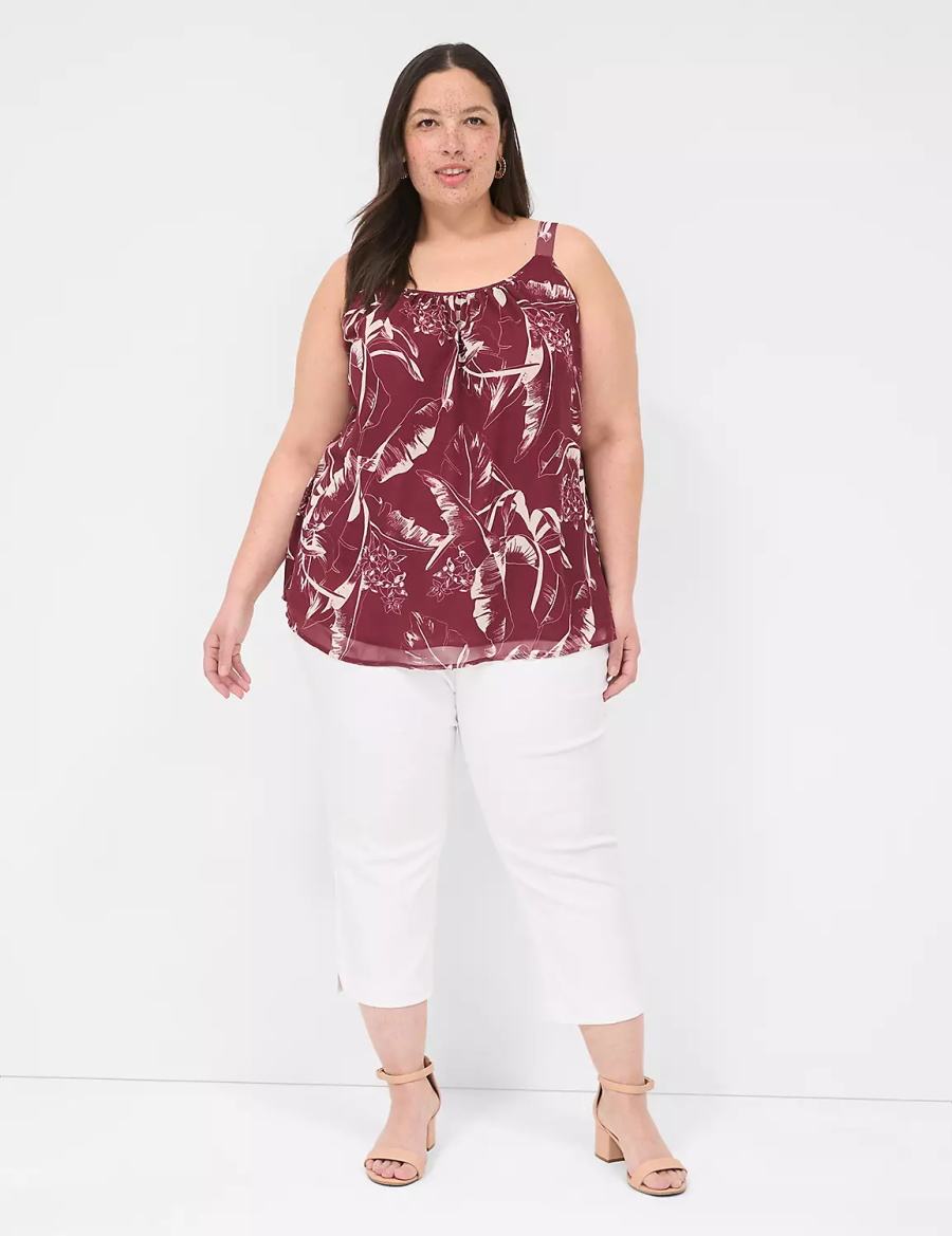 Μπλουζακια Αμανικα γυναικεια Lane Bryant Scoop-Neck Cami μπορντο | BHP6713DK