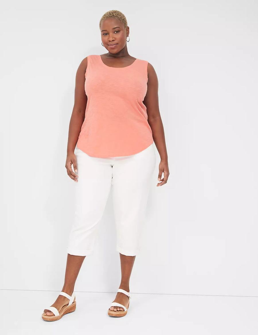 Μπλουζακια Αμανικα γυναικεια Lane Bryant Scoop-Neck κοραλι | SLU1675YG