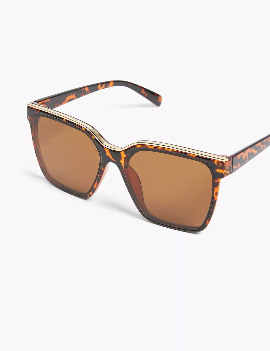 Γυαλια Ηλιου γυναικεια Lane Bryant Tortoiseshell Print Jelly Embellished Cateye καφε μαυρα | IIR1379MC