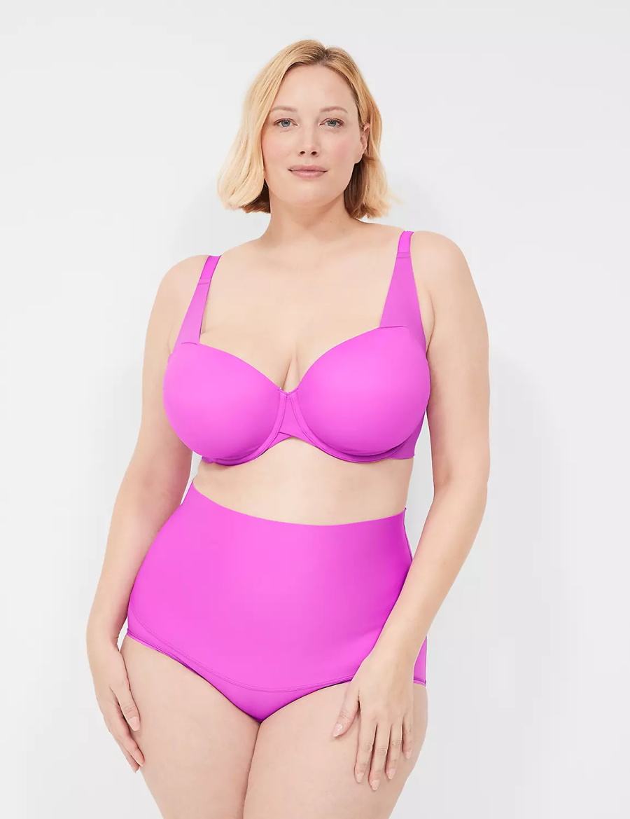 Σουτιέν Μπαλκονέτ γυναικεια Lane Bryant Totally Smooth Lightly Lined ανοιχτο μωβ | UVN2972EV