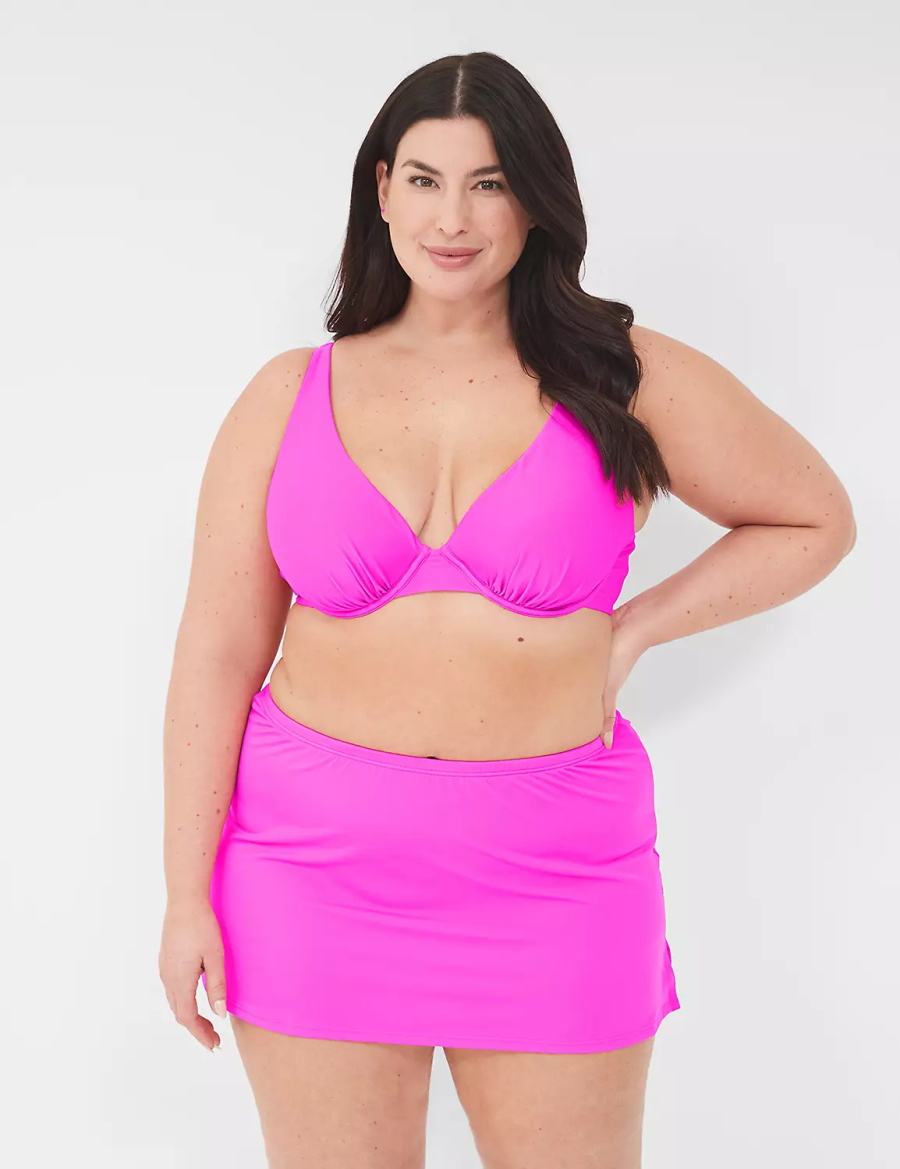 Μπικινι Τοπ γυναικεια Lane Bryant Underwire Plunge ροζ | HPJ8312KU