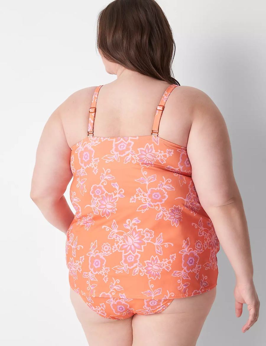 Μπικινι Τοπ γυναικεια Lane Bryant Underwire V-Wire Swim Tankini ροζ | VBY5597RM