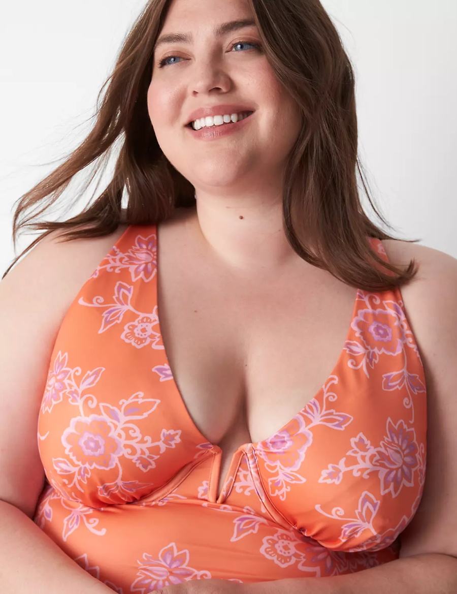 Μπικινι Τοπ γυναικεια Lane Bryant Underwire V-Wire Swim Tankini ροζ | VBY5597RM