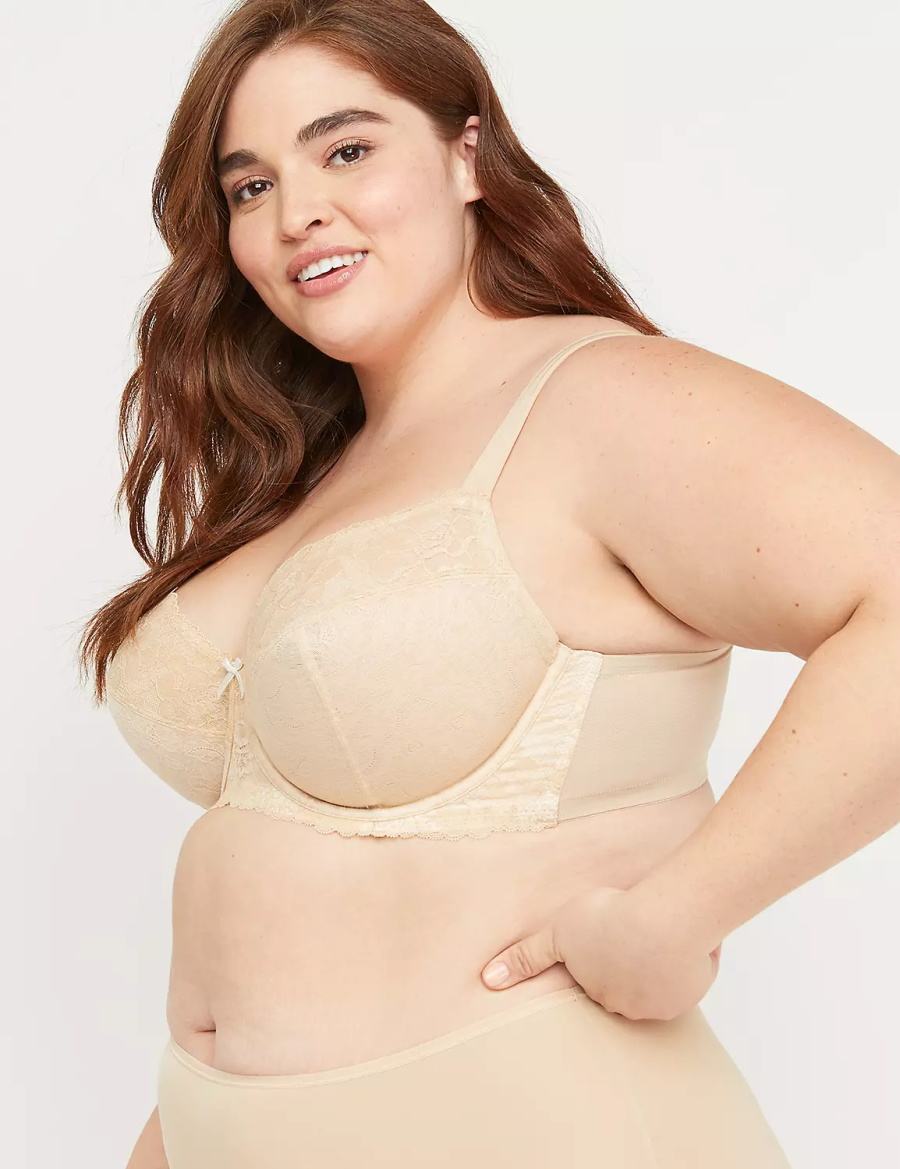 Σουτιέν Μπαλκονέτ γυναικεια Lane Bryant Unlined with Lace Μπεζ | VXM1044AE