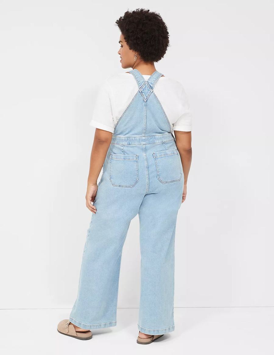 Ολοσωμη Φορμα γυναικεια Lane Bryant Wide Leg Denim ανοιχτο μπλε | HDA1261XE