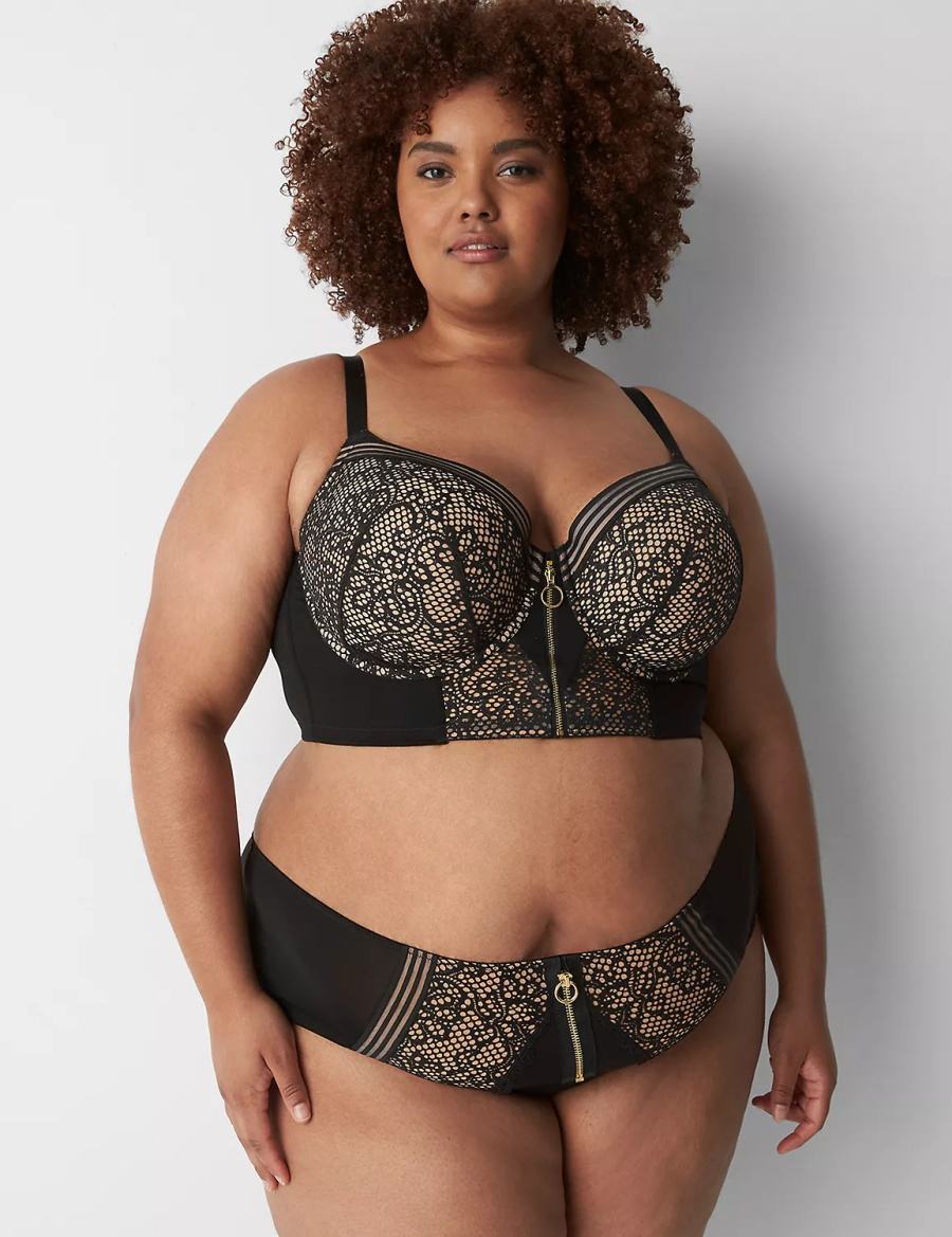 Αναιδή Κιλότα γυναικεια Lane Bryant Zip-Front Brief μαυρα | GXN2912ND