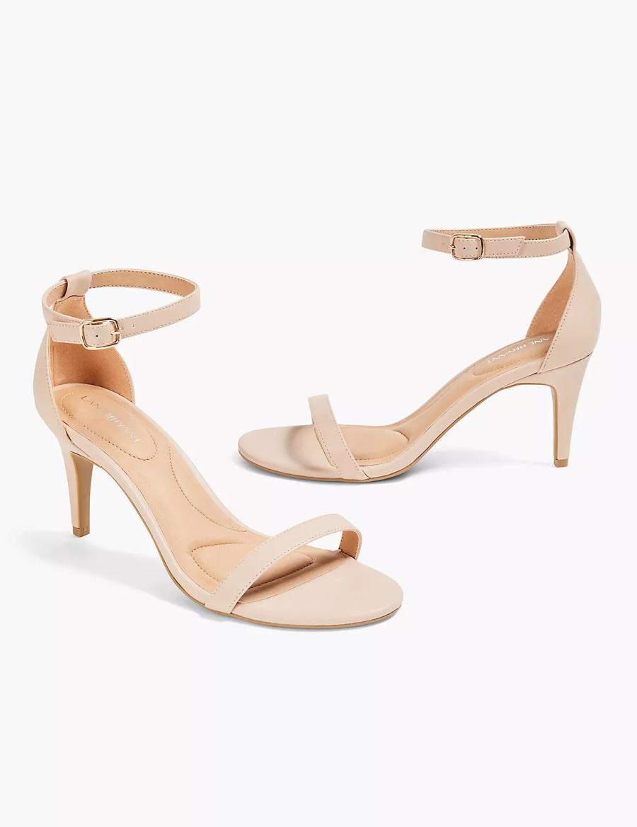 σανδαλια με τακουνι γυναικεια Lane Bryant Dream Cloud Thin Ankle-Strap High Heel καφε | BIQ5611UJ