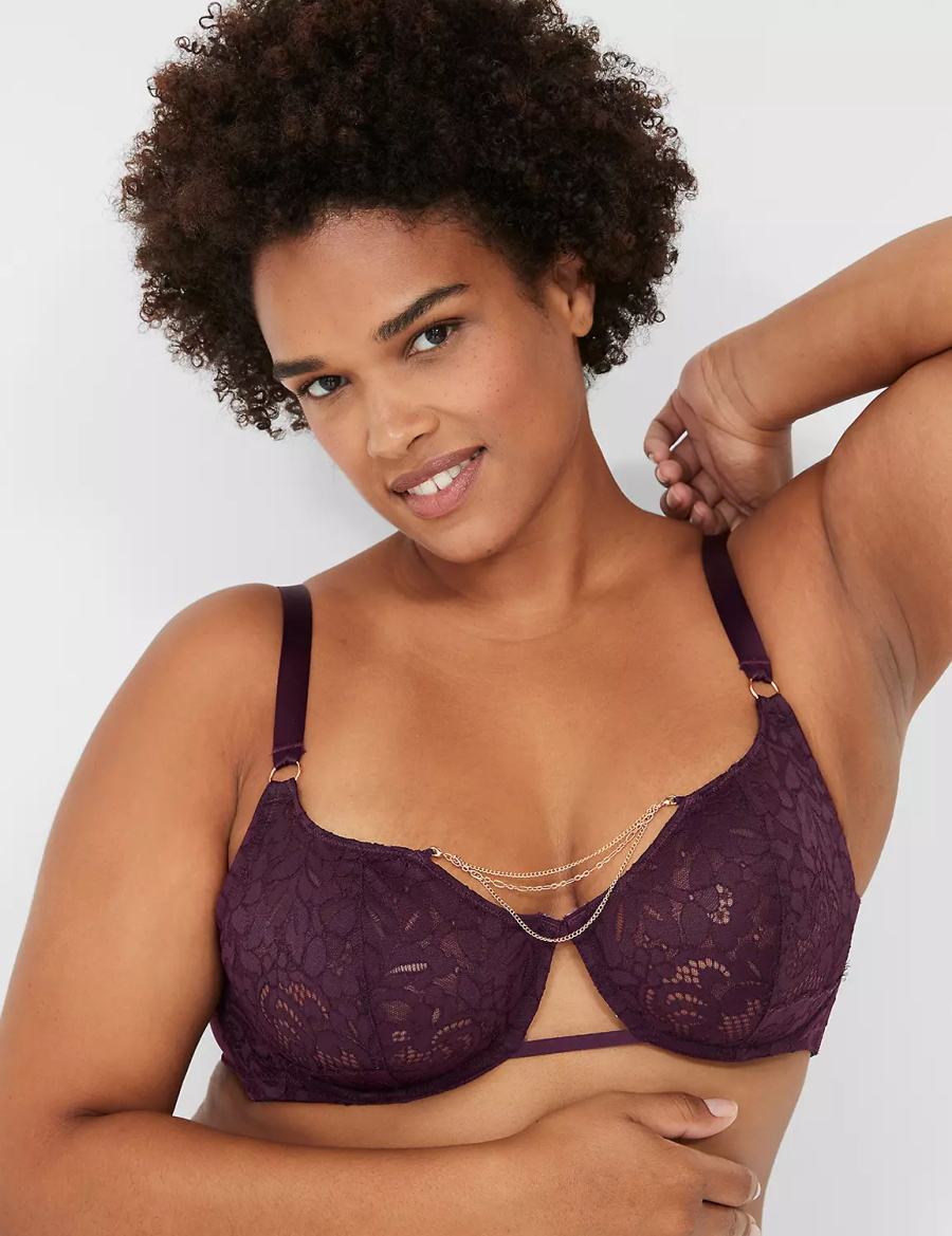 Σουτιέν Χωρίς Επένδυση γυναικεια Lane Bryant Jewelry Demi μπορντο | YER124QB