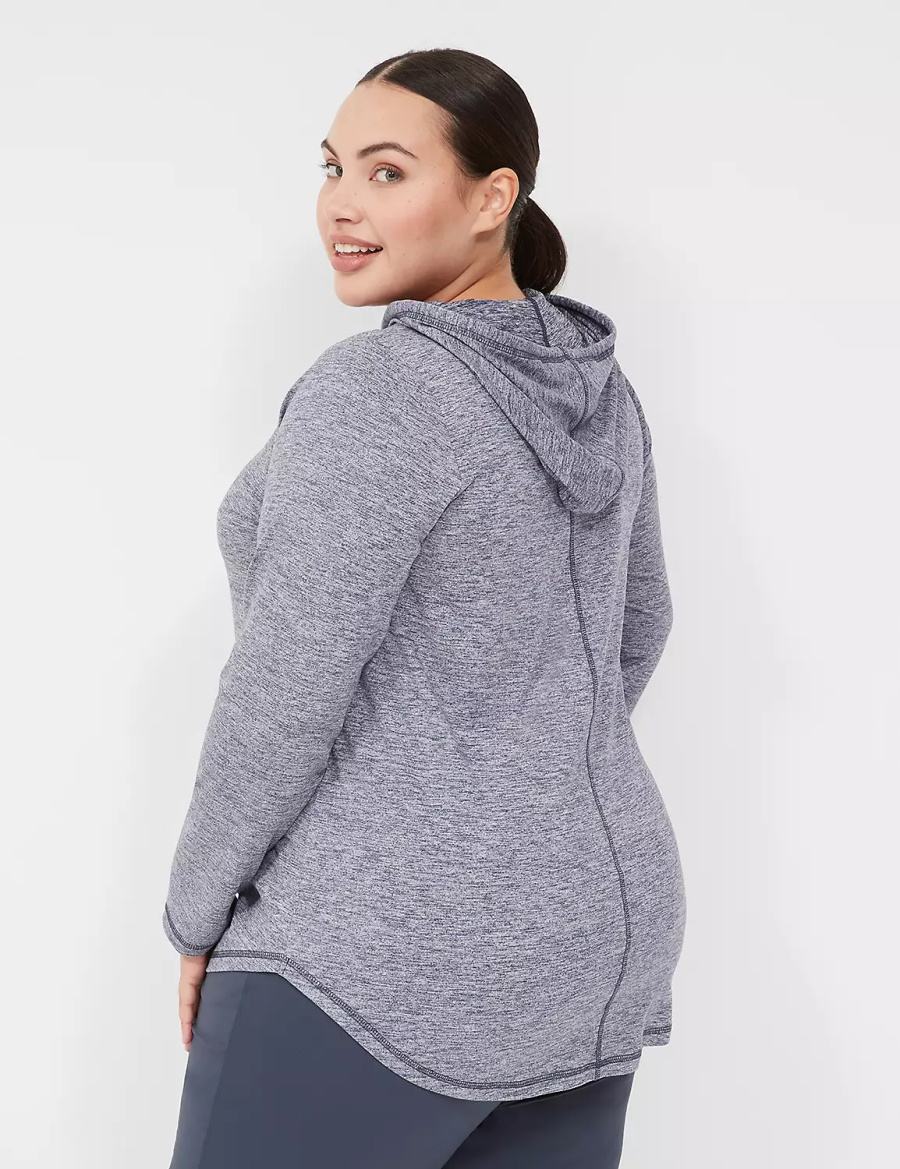 Φουτερ με Κουκουλα γυναικεια Lane Bryant LIVI Long-Sleeve Recycled LIVI Soft σκουρο μπλε | HVZ9797CF