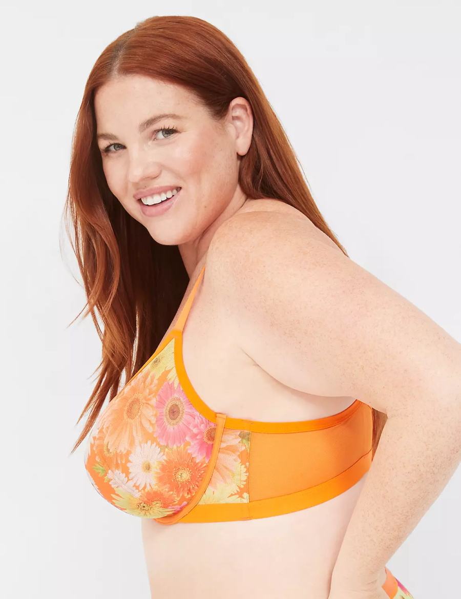 Σουτιέν Χωρίς Επένδυση γυναικεια Lane Bryant Mesh Demi κίτρινα | NZH9030TX