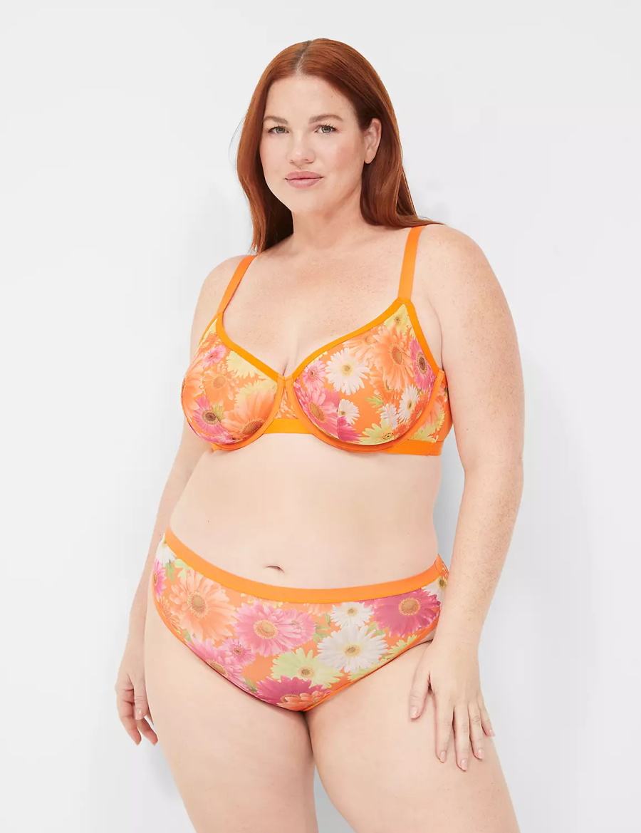 Σουτιέν Χωρίς Επένδυση γυναικεια Lane Bryant Mesh Demi κίτρινα | NZH9030TX