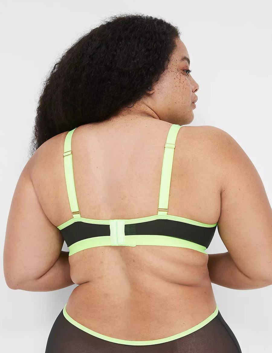 Σουτιέν Χωρίς Επένδυση γυναικεια Lane Bryant Mesh Strappy Demi μαυρα | DAB1862FH