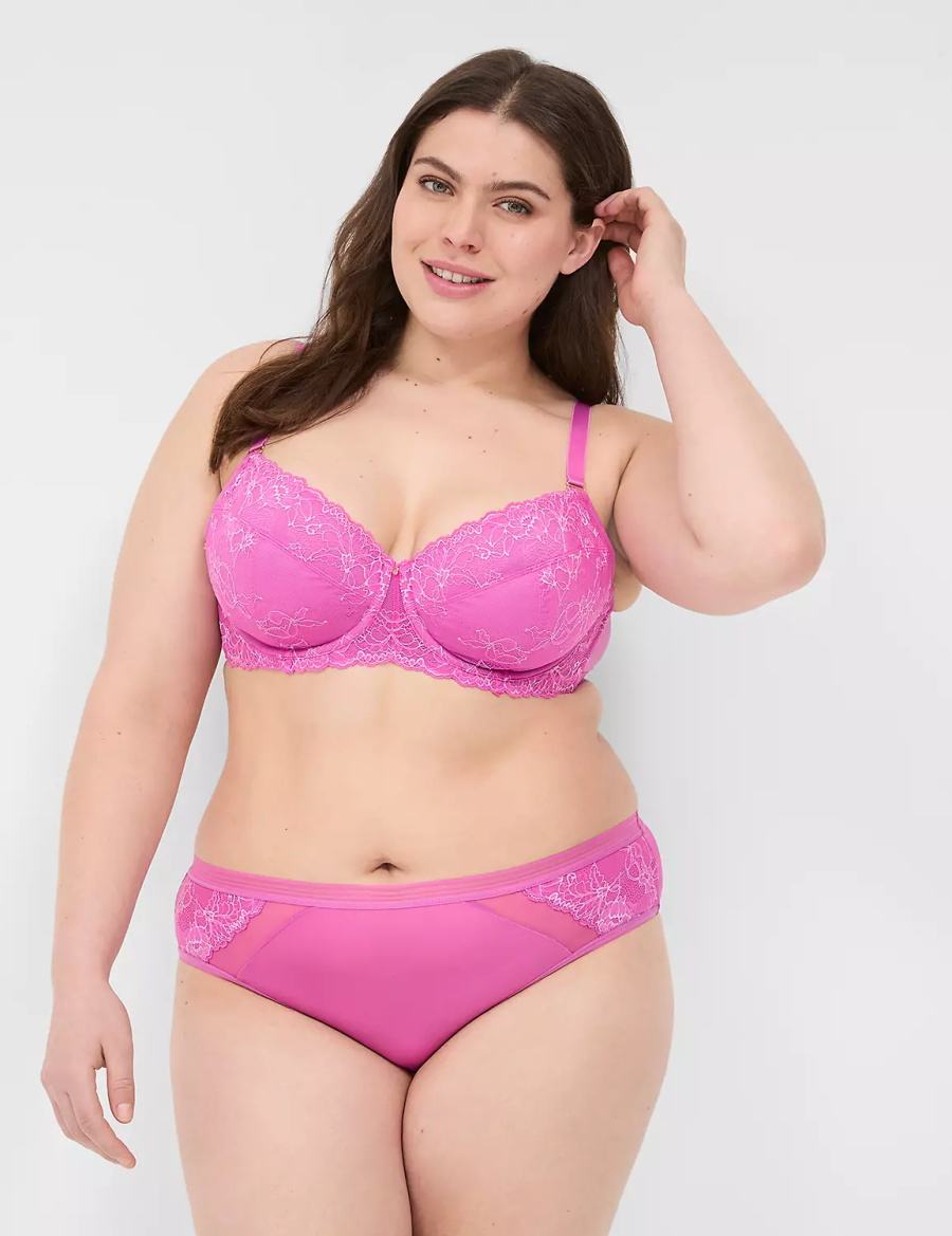 Σουτιέν Χωρίς Επένδυση γυναικεια Lane Bryant Modern Romance Lace Demi μωβ | CPM3053PW