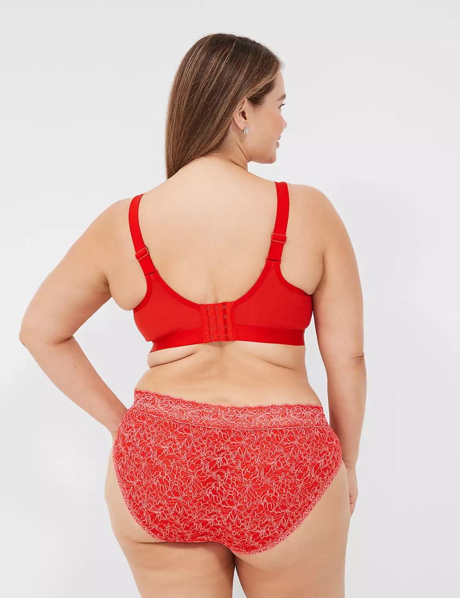 Σουτιέν Χωρίς Επένδυση γυναικεια Lane Bryant No-Wire with Lace κοκκινα | LYU395KE