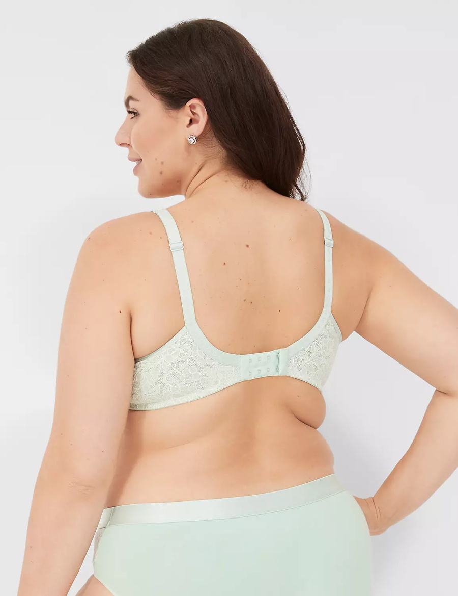 Σουτιέν Χωρίς Επένδυση γυναικεια Lane Bryant Plunge with Lace ανοιχτο πρασινο | ULY1438OV