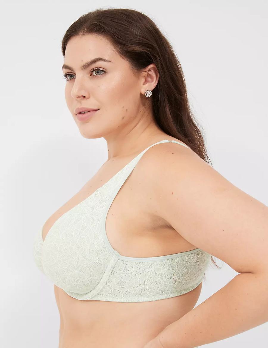 Σουτιέν Χωρίς Επένδυση γυναικεια Lane Bryant Plunge with Lace ανοιχτο πρασινο | ULY1438OV