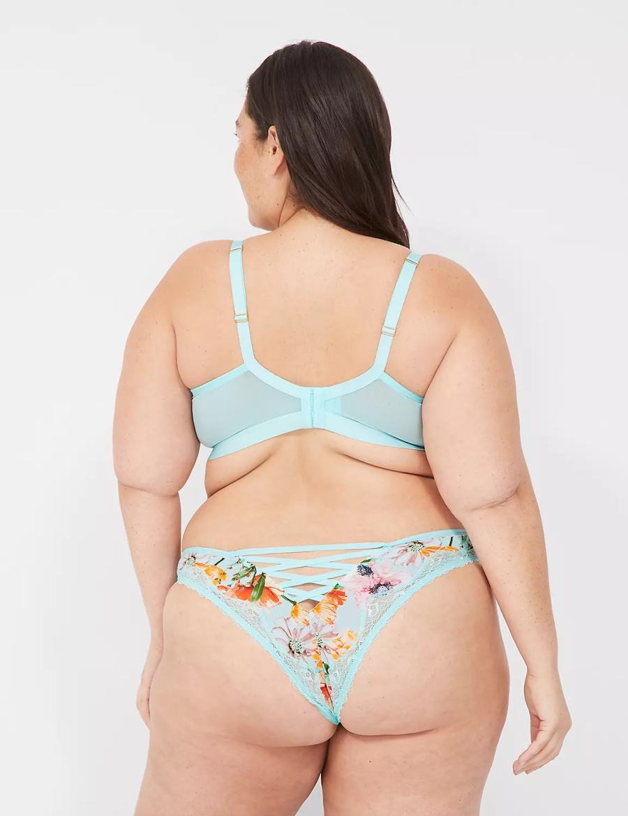 Σουτιέν Χωρίς Επένδυση γυναικεια Lane Bryant Printed No-Wire Triangle τυρκουάζ | IGC8279VR